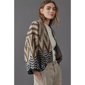 Anthropologie Cropped Chevron Cardigan One Size Boho
